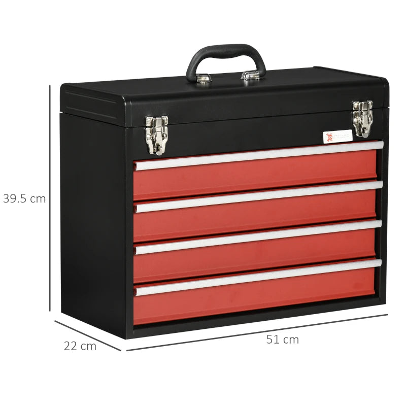 4 Drawer Lockable Tool Chest for Organizing