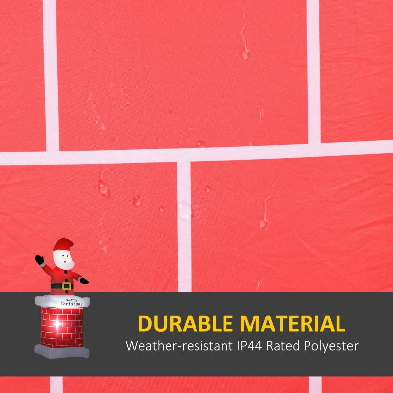 7ft Inflatable Santa Claus in Chimney - LED Outdoor Christmas Decoration for Lawn & Party - Blow-Up Holiday Display