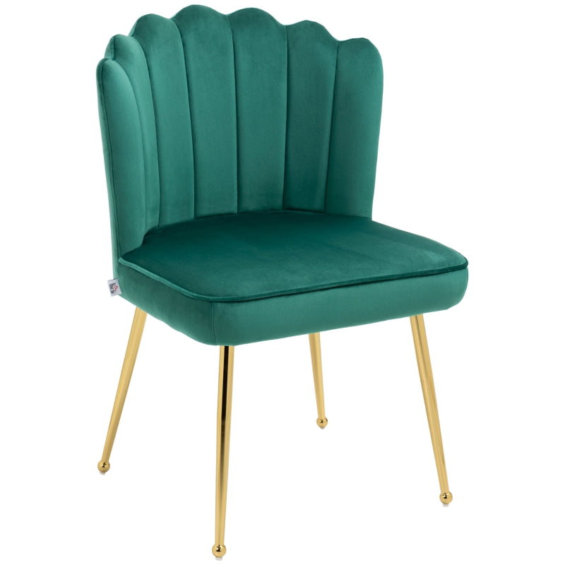Velvet-Feel Green Shell Accent Chair for Stylish Living Room Decor