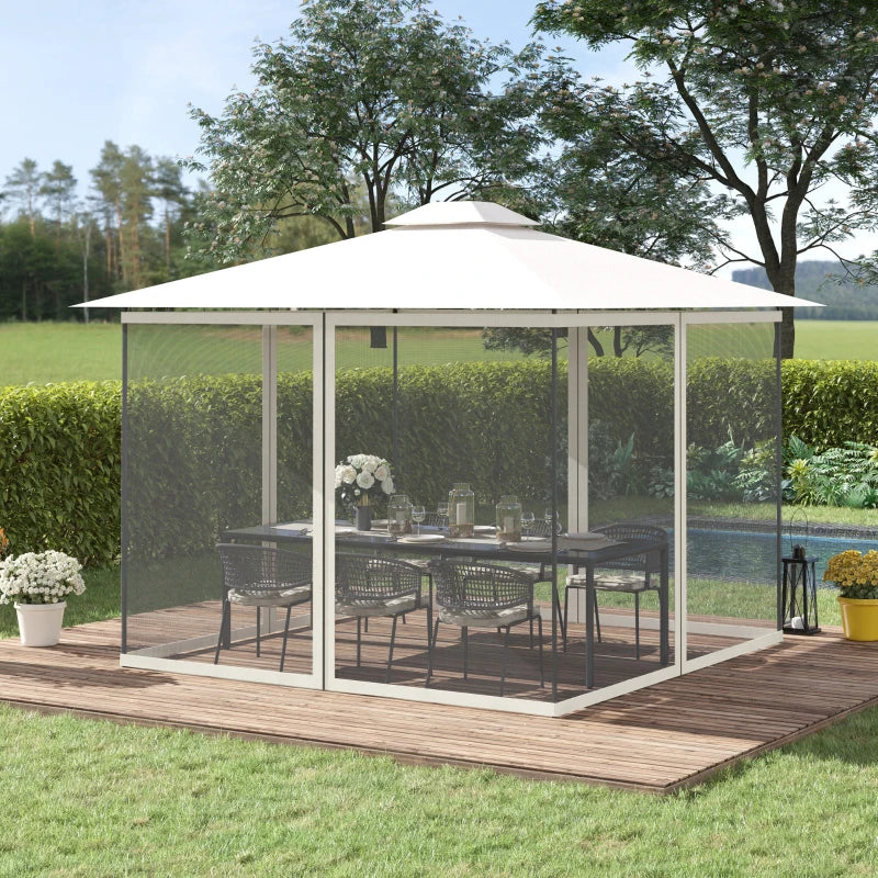 Universal Replacement Mesh Sidewall Netting for Gazebos and Canopy Tents - 302 x 207cm - White (Sidewall Only)