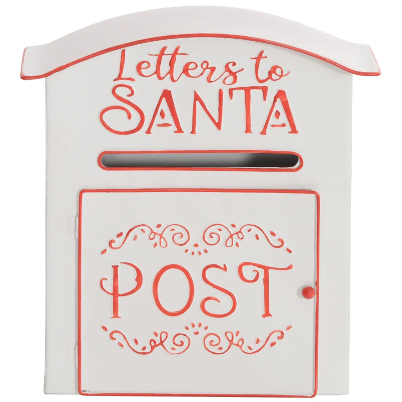 A5 Christmas Letter Postbox - Festive White & Red Design for Holiday Mail, Perfect for Letters to Santa