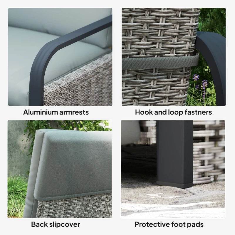 140° Reclining Rattan Armchair in Mixed Grey - Outdoor Patio Furniture for Comfort