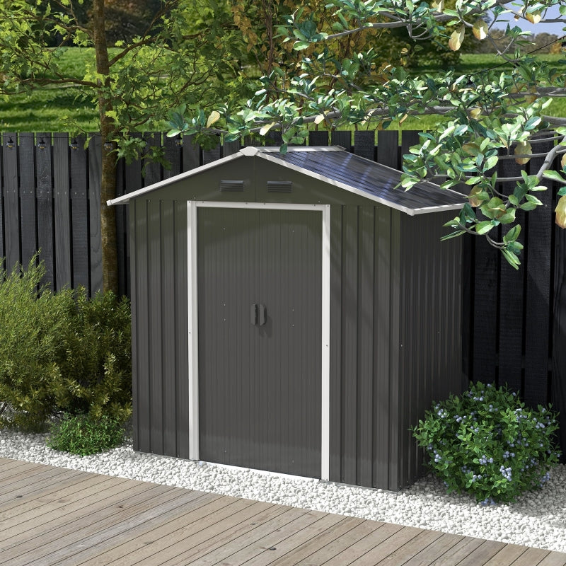 Anthracite 6.5ft x 3.5ft Metal Garden Storage Shed