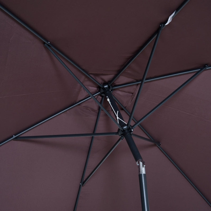 Brown Tilt Crank Patio Umbrella