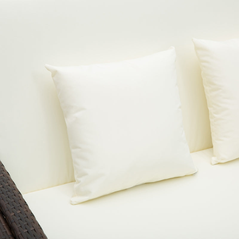 Brown Rattan Double Sun Lounger Day Bed