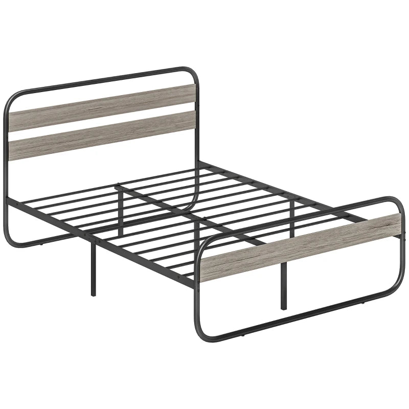 King Size Black Steel Industrial Bed Frame - Sturdy, Modern Design for Ultimate Comfort and Style in Your Bedroom