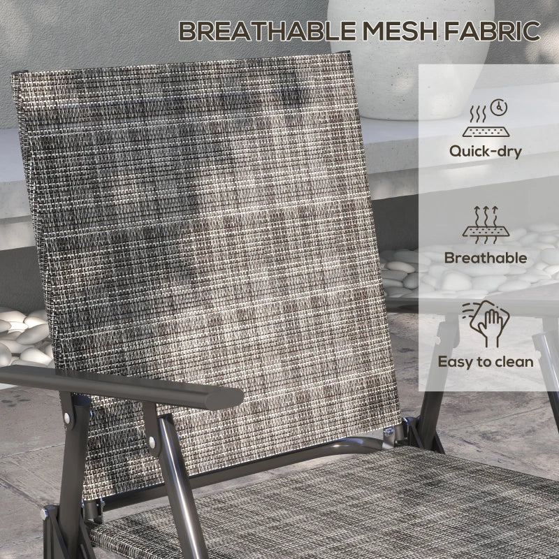 Four-Piece Metal Garden Sofa Set in Mixed Grey for Outdoor Relaxation and Comfort