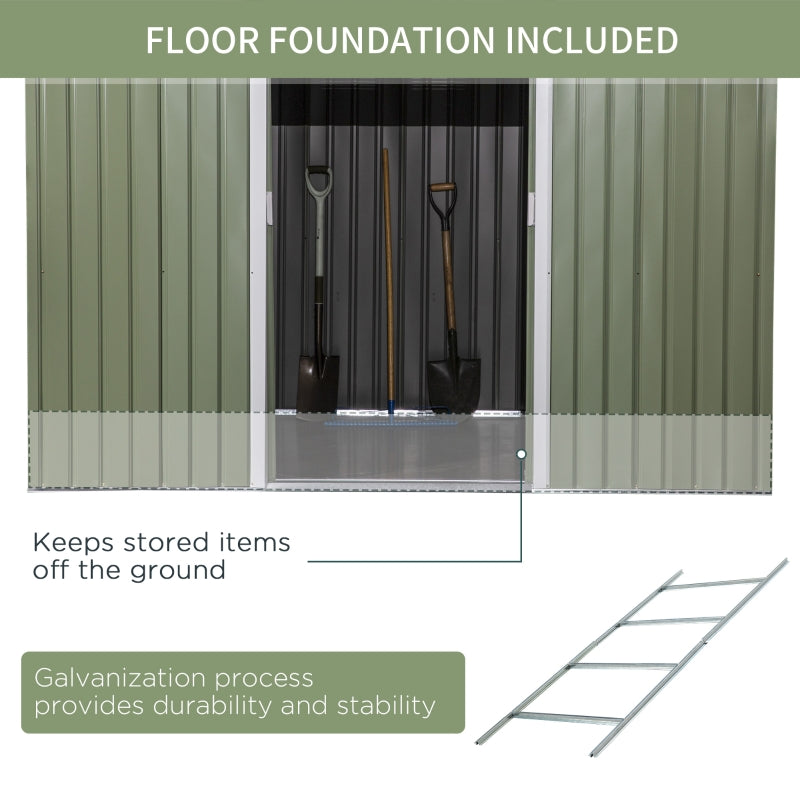 Light Green 9ft x 6ft Garden Metal Storage Shed