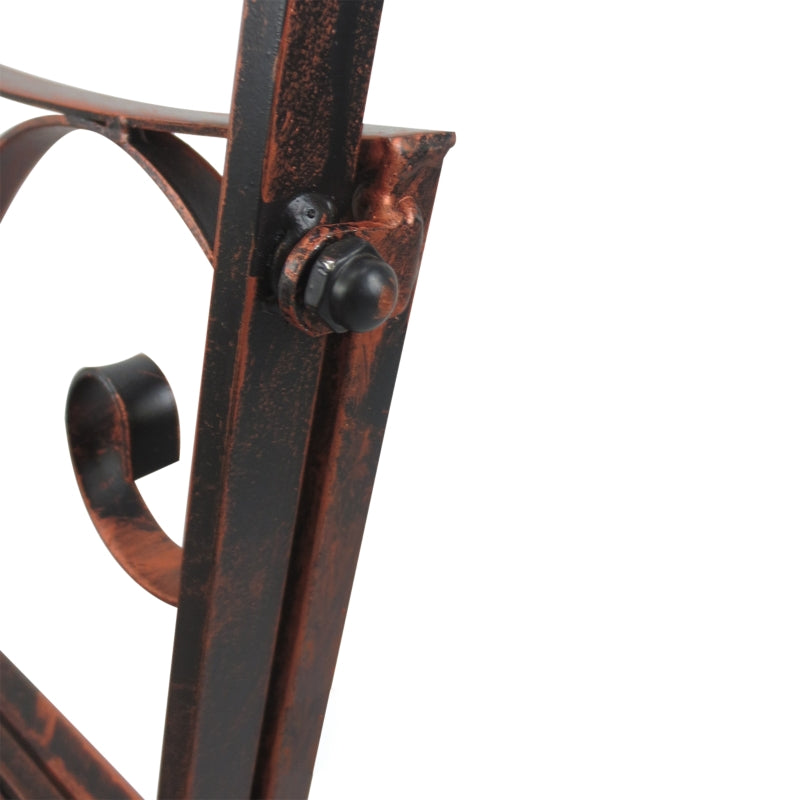 Bronze Red Iron Rocking Chair for Outdoor Use