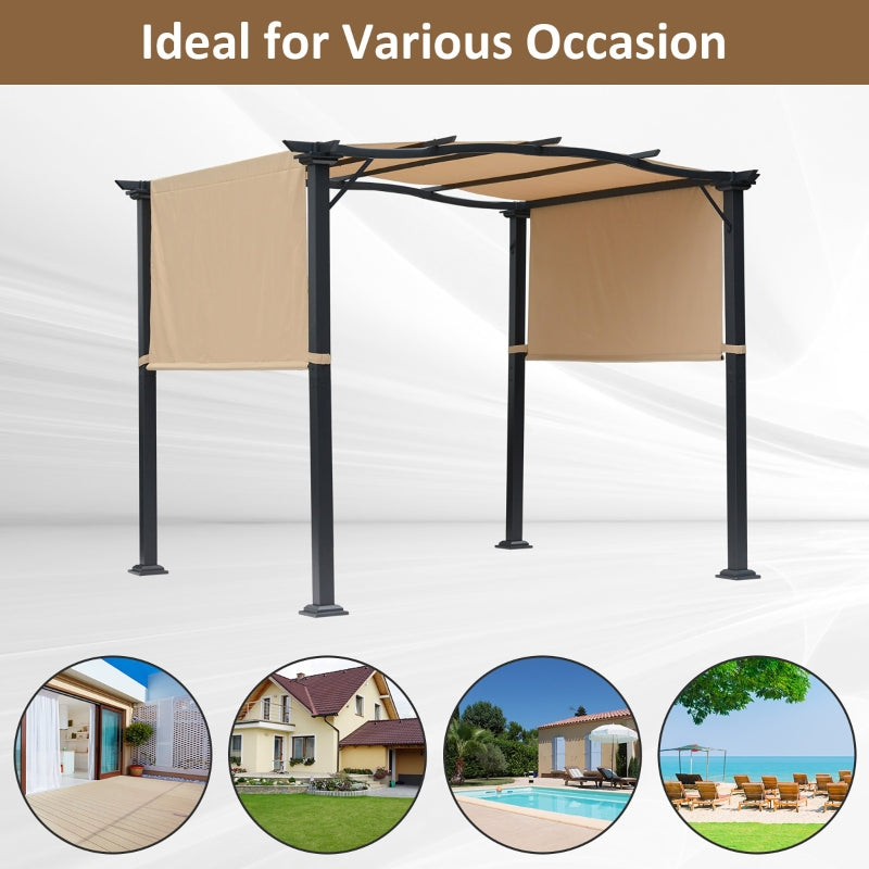 Retractable Steel Pergola With Shade
