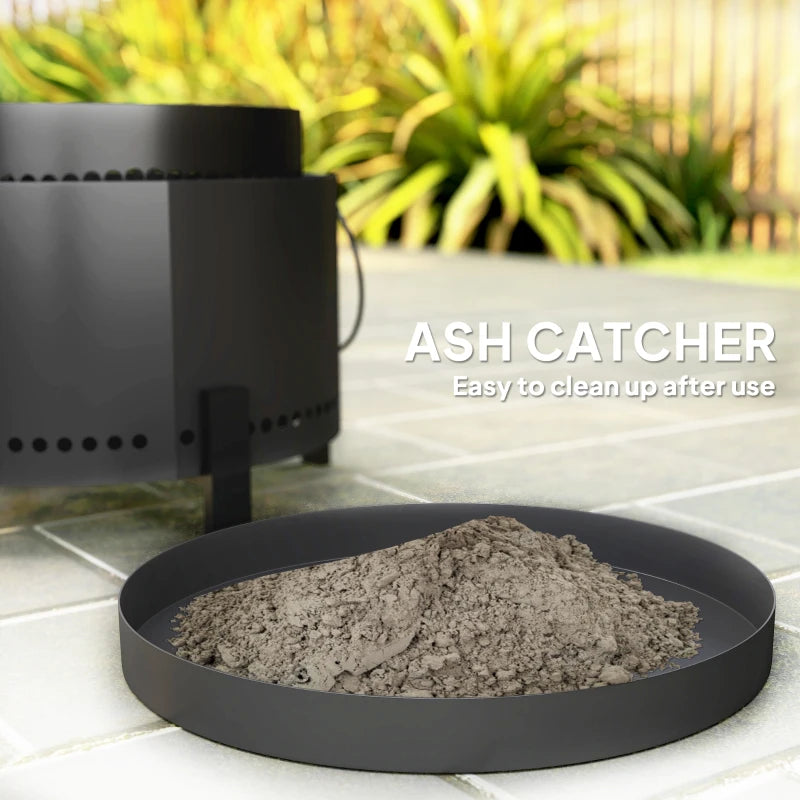 Portable Smokeless Fire Pit with Ash Catcher, 37cm Wood Burning Firepit for Garden Camping