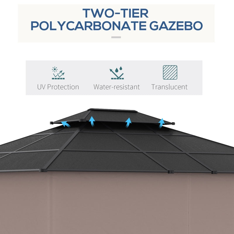 3.6m x 3m Polycarbonate Gazebo With Netting