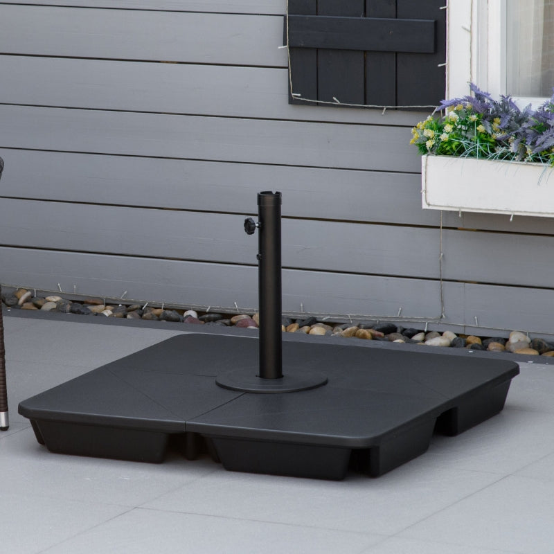 Black Sand-Filled Umbrella Base Weights for Banana & Cantilever Parasols, Set of 4