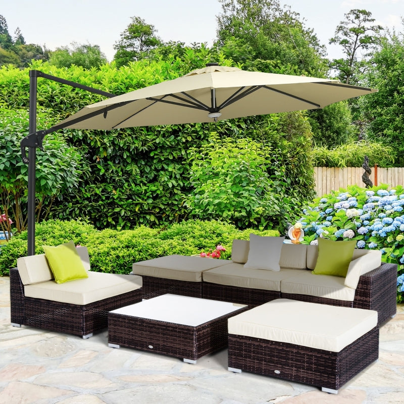 6 Piece Rattan Sofa Set With Coffee Table