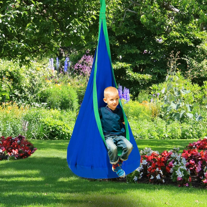 Blue Kids Hanging Hammock Swing Seat