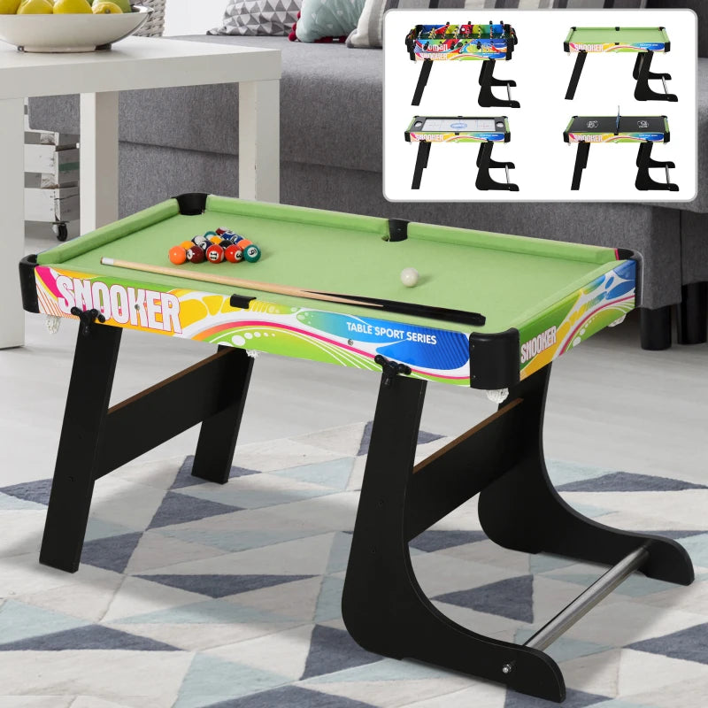 4 in 1 Folding Multi Gaming Table for Hockey Football Table Tennis and Billiards Fun