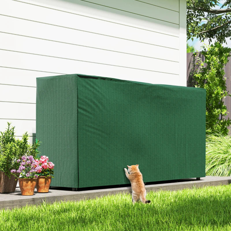 Heavy Duty Firewood Rack with Waterproof Cover - Indoor/Outdoor Log Storage Holder, 200x36x99 cm, Dark Green