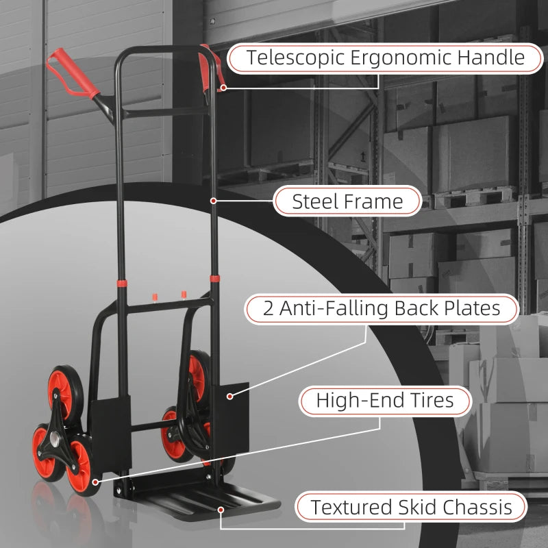 6-Wheel Steel Stair Climbing Trolley Cart