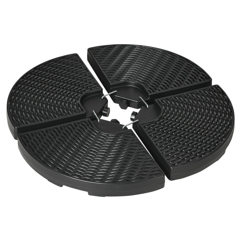 Black Fillable Cantilever Parasol Weight Set - 52kg