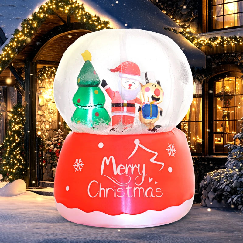 5.5ft Inflatable Snow Globe Christmas Decoration - Festive Holiday Yard Decor for Outdoor Winter Wonderland Display