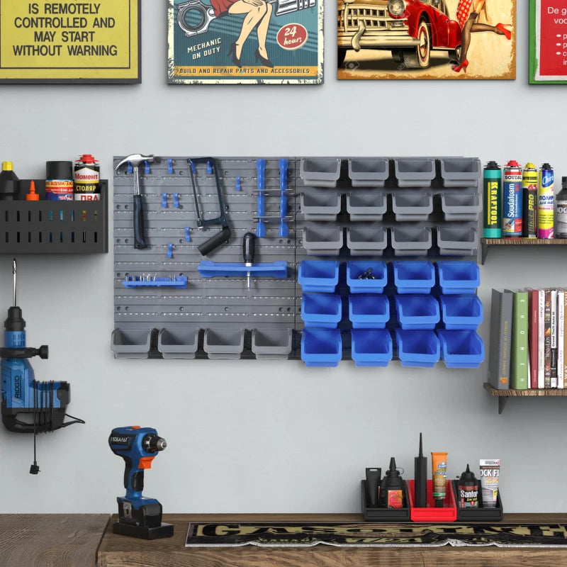 Efficient 44 Piece Wall Tool Storage Solution