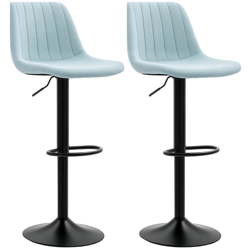 Set of 2 Blue Chenille-Feel Tub Bat Stools - Stylish, Comfortable, and Durable Bathroom Seating