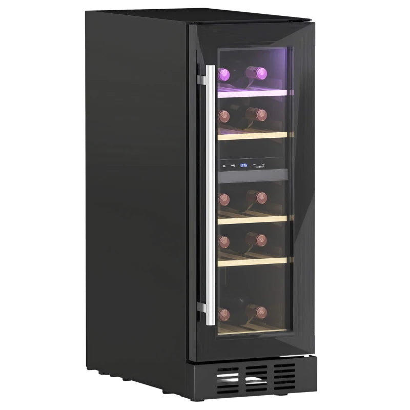 16 Bottle Dual Zone Wine Fridge - Black | Adjustable Temperature 5-18°C | Perfect for Wine Lovers & Collectors