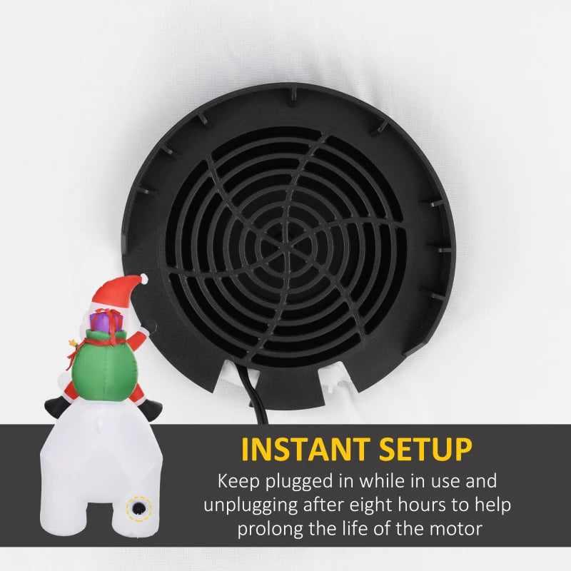 6.6ft Inflatable Santa on Polar Bear - Christmas Outdoor Decoration for Holiday Festivities