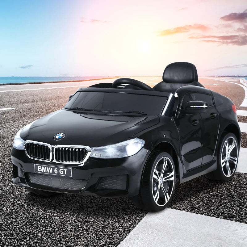 Licensed BMW 6GT Kids Electric Ride On Car 6V with Remote Control - Black Color