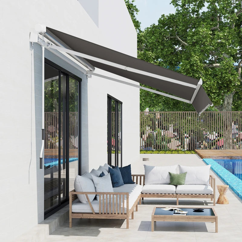 Grey 3m x 2m Retractable Porch Shade