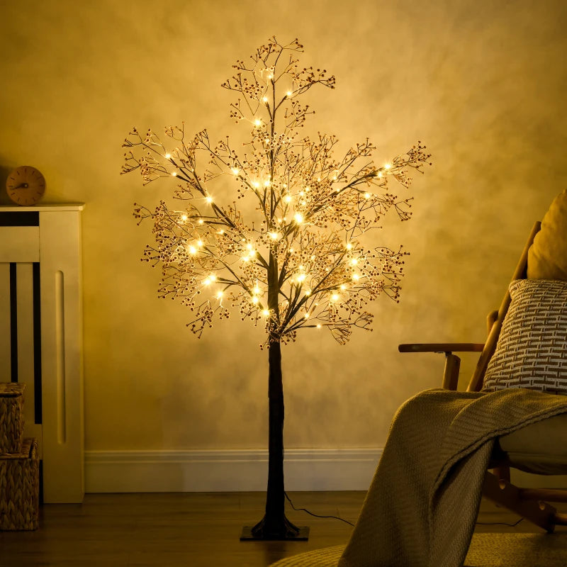 4ft Artificial Gypsophila Blossom Tree with 72 Warm White LED Lights - Perfect for Weddings, Parties, Indoor & Outdoor Decor