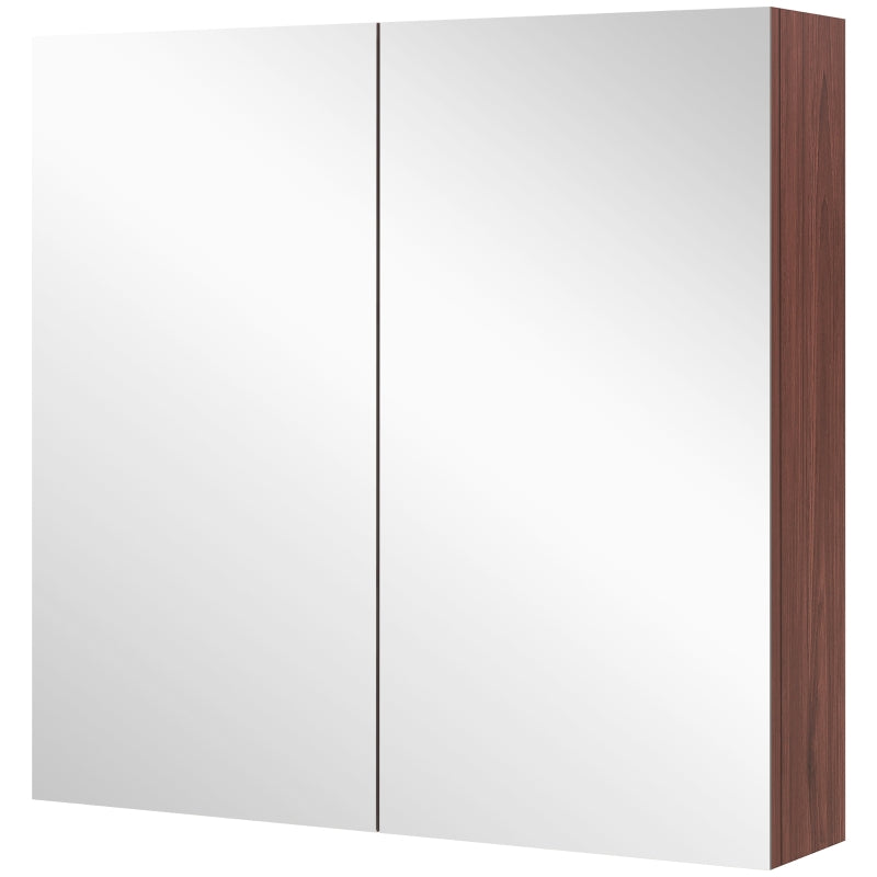 Double Door Wall Mounted Bathroom Mirror Cabinet Soft Closing Storage 63L x 60Hcm