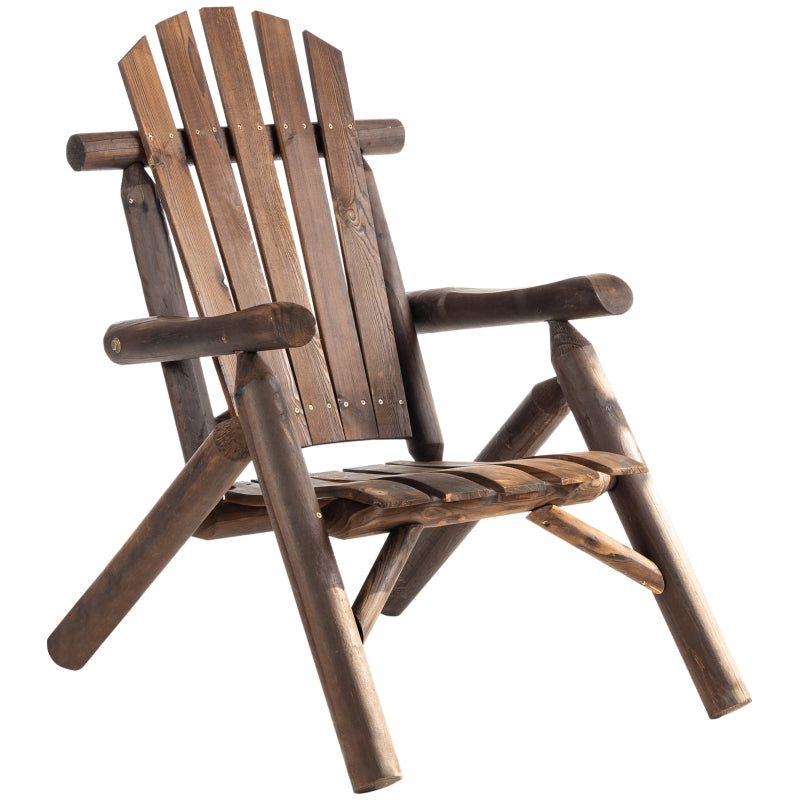 Carbonized Wood Outdoor Adirondack Lounge Chair