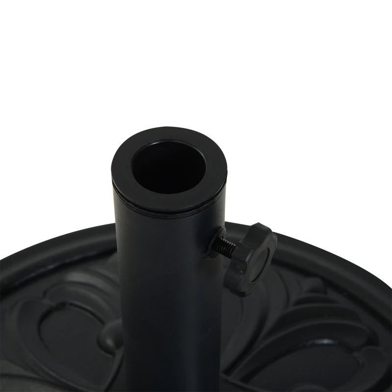 Black Round Patio Umbrella Base Stand - 13kg Weight for Outdoor Garden