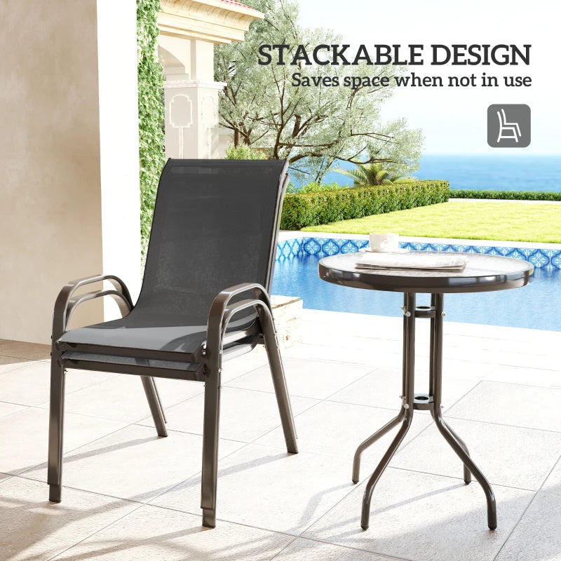 Three-Piece Grey Outdoor Garden Furniture Set - Perfect for Patios and Balconies