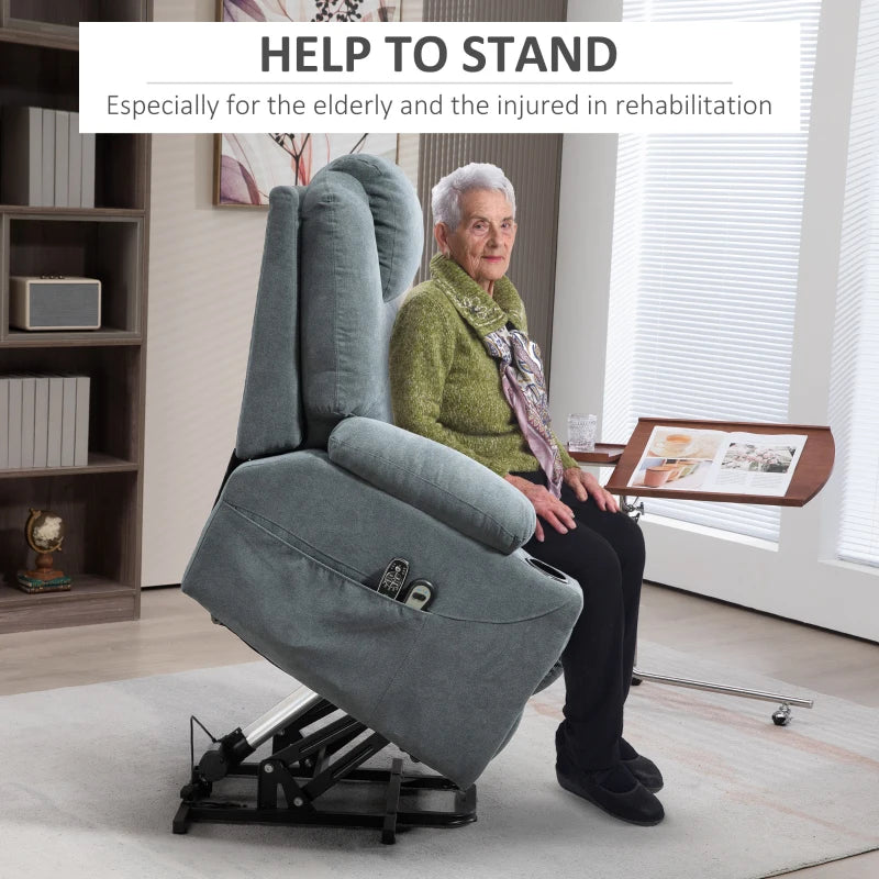 Lift and Recline Massage Armchair with Heat in Grey for Ultimate Comfort and Relaxation