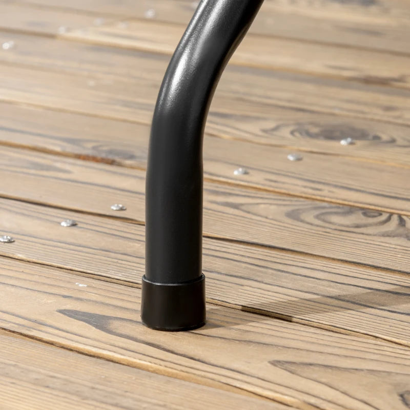 Rectangular Folding Garden Dining Table for 6 - Charcoal Grey HDPE Outdoor Table with Steel Frame for Balcony and Porch