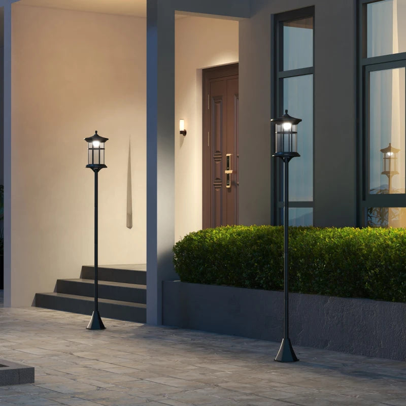 Elegant 1.8m Solar Lamp Posts - Set of Two