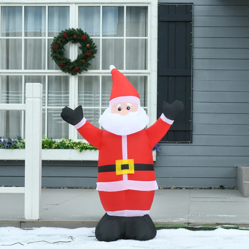 4ft Inflatable Christmas Santa Claus Decoration with LED Lights - Air Blown Outdoor Holiday Yard Décor
