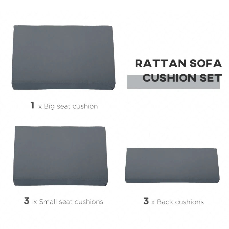 7 Piece Rattan Garden Furniture Cushion Set