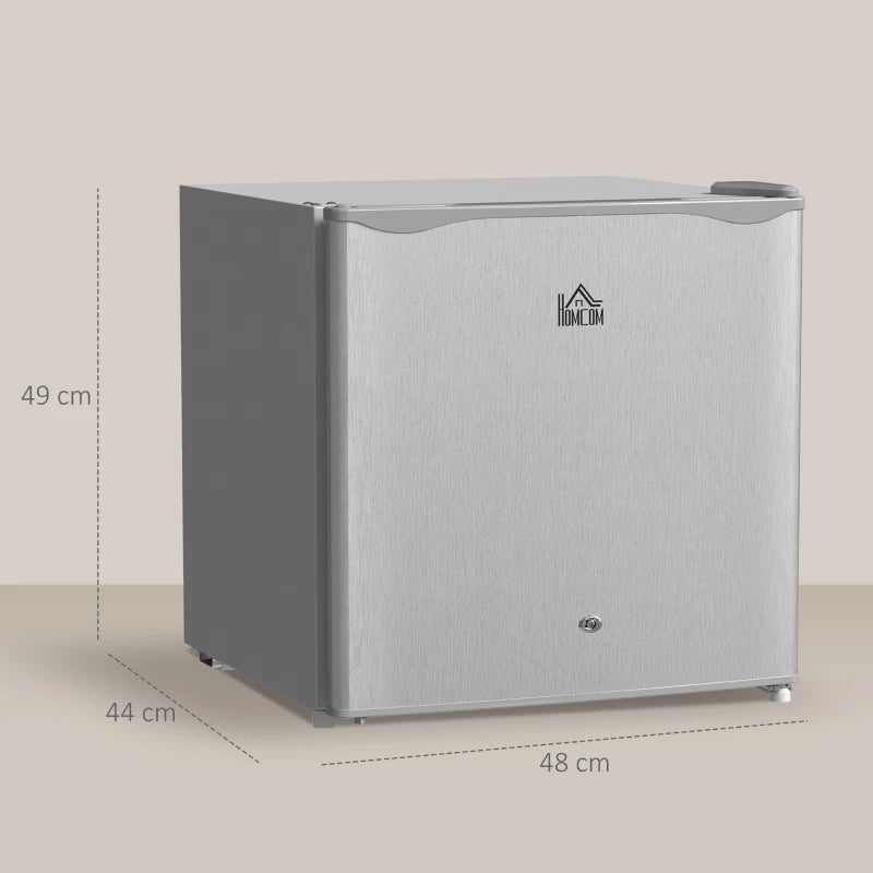 46L Lockable Countertop Fridge - Grey Mini Refrigerator for Home, Office, or Dorm - Compact & Secure Food Storage