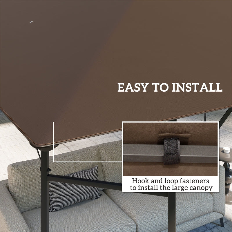 Brown 3x3m Gazebo Canopy Replacement Cover