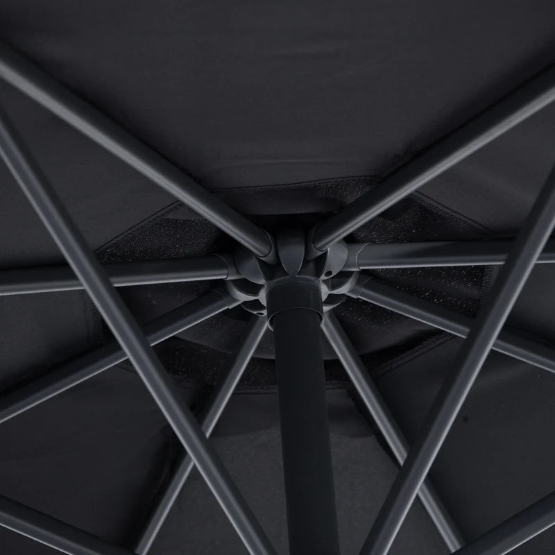 Black 3m Banana Parasol