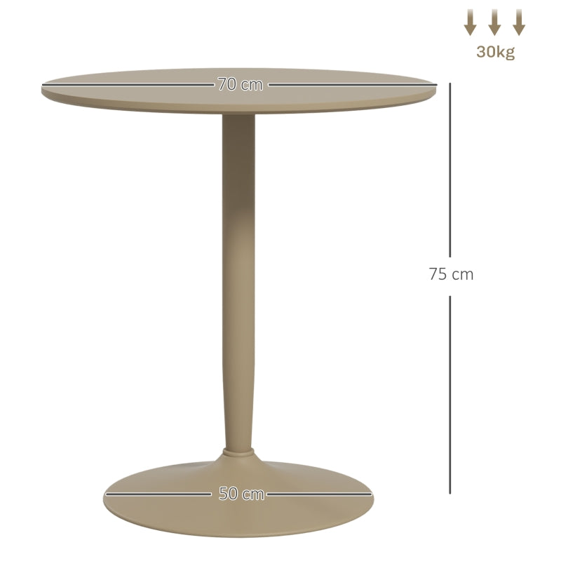 Minimalistic 75H x Φ70cm Light Brown Two-Person Dining Table - Modern Design for Small Spaces
