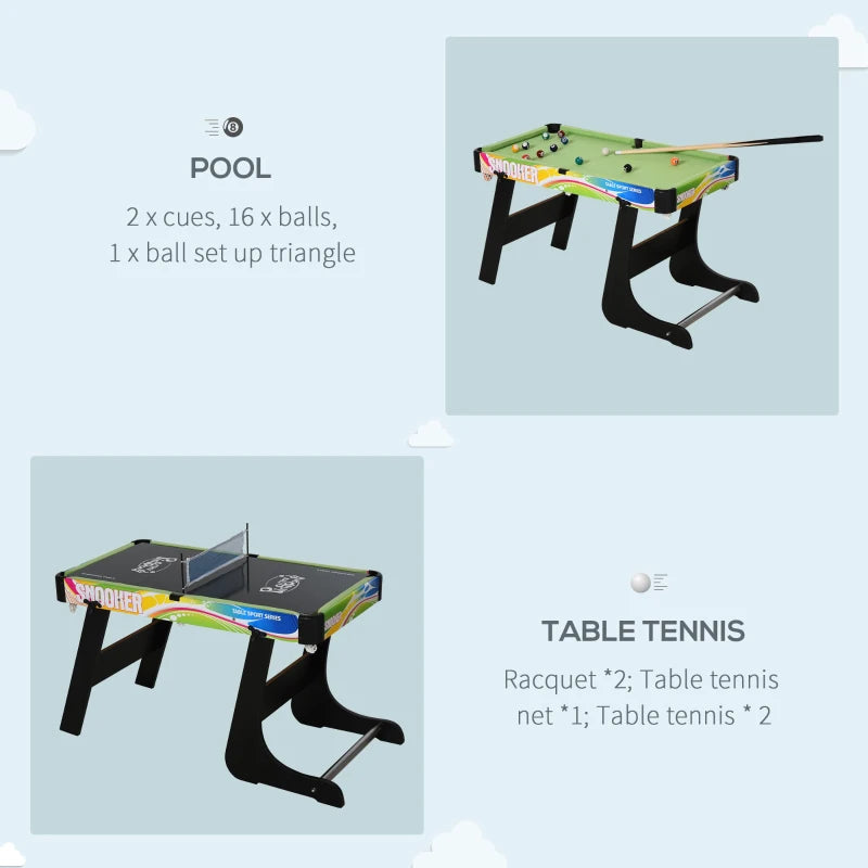 4 in 1 Folding Multi Gaming Table for Hockey Football Table Tennis and Billiards Fun