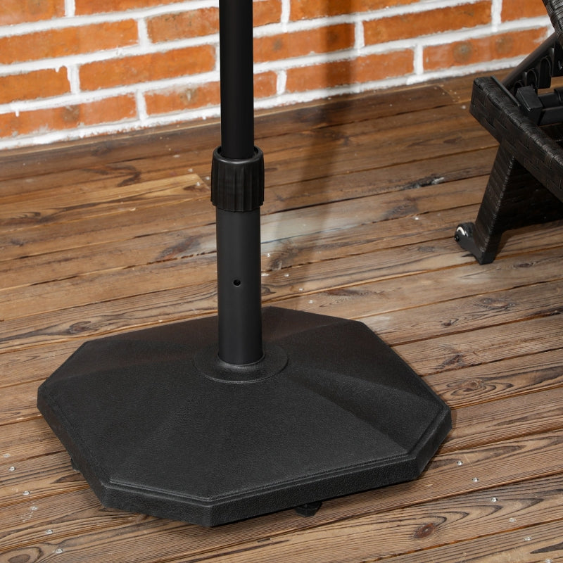 Black Concrete Patio Umbrella Base for 34mm, 38mm, and 48mm Poles