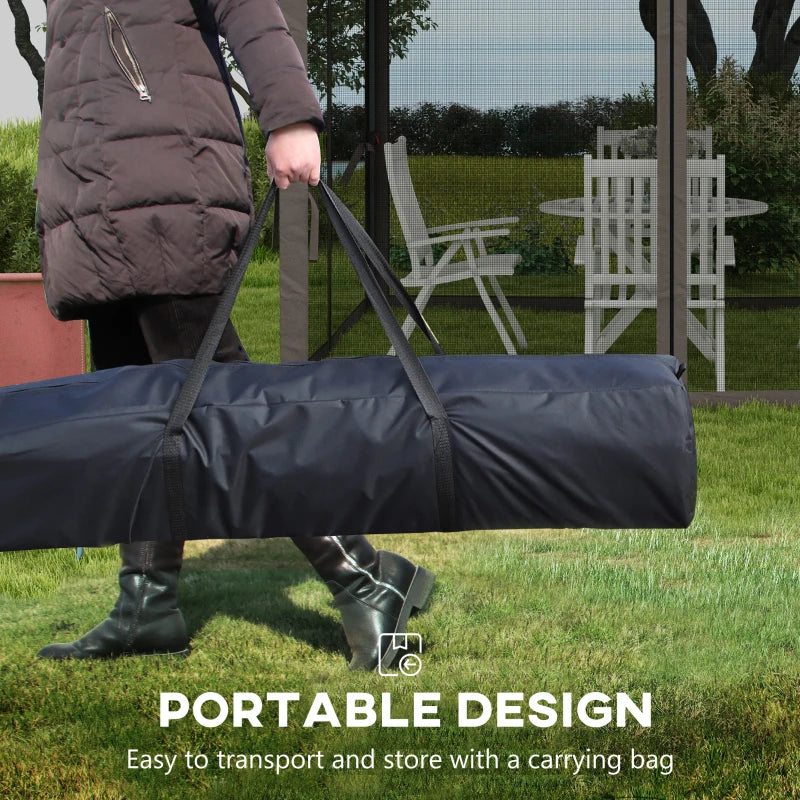 Metal Gazebo with Curtains - Brown/Grey, 3.25x3.25m