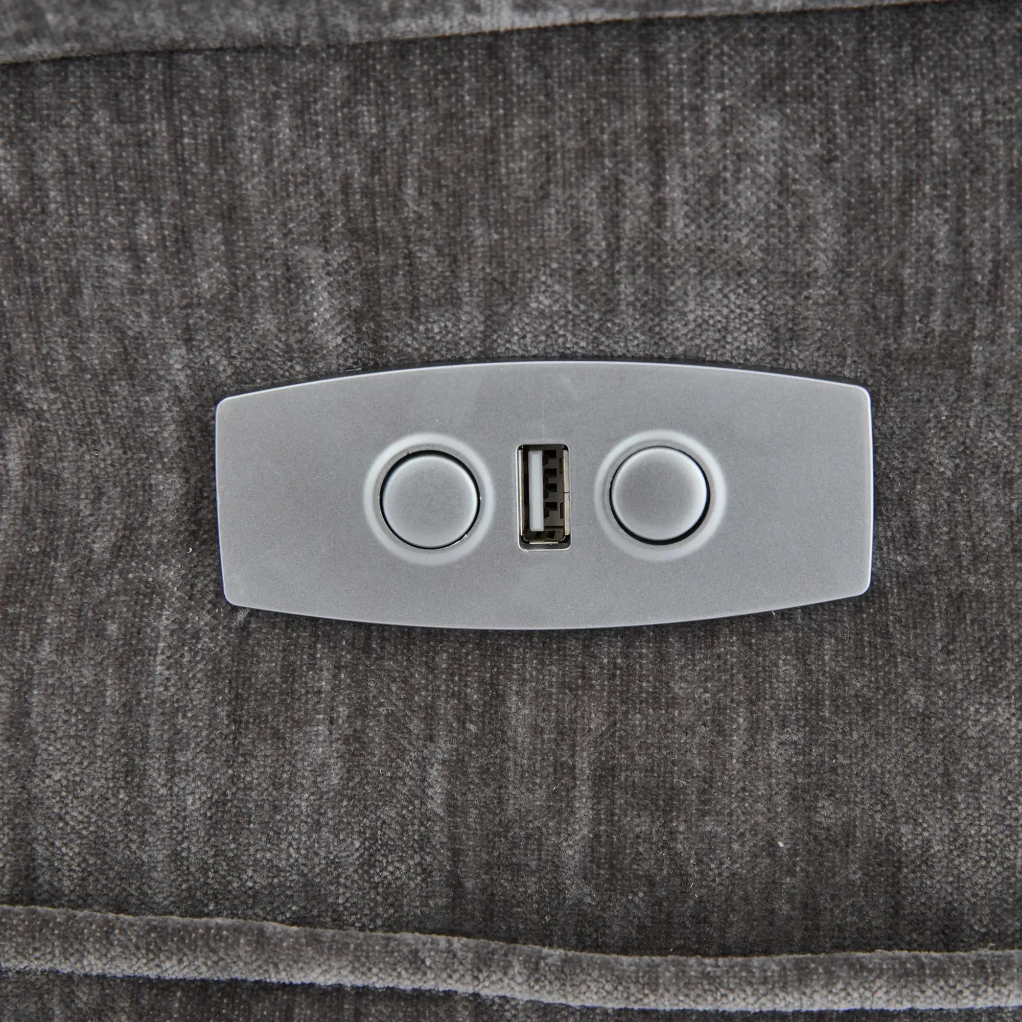 RelaxMax ProLift Electric Recliner – Heated Massage Chair with USB Ports, Storage Pocket & Easy Assembly, 95×94×107 cm, Grey