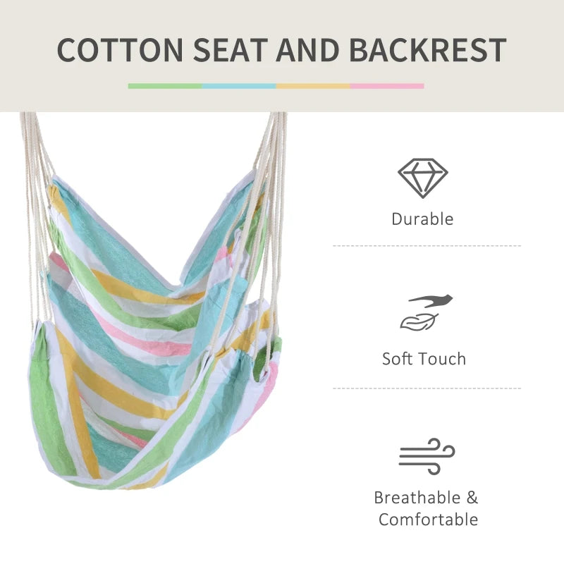 Green Outdoor Hanging Rope Hammock Chair