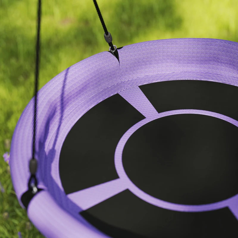 Kids 100cm Diameter Nest Swing Seat with Adjustable Ropes for Outdoor Fun Purple